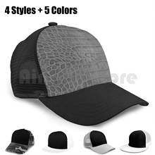 Croco couro efeito (cinza) boné de beisebol ajustável snapback chapéus hip hop couro crocodilo croco luxo chique animal vermelho 2024 - compre barato