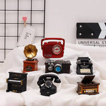 Desktop decoration retro radio piano camera phone model antique gramophone miniature craft home decoration gift 2024 - buy cheap