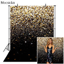 Mocs-fundo de fotografia bokeh dourado com glitter, adereços para decoração de festas de aniversário e casamento, estúdio fotográfico 2024 - compre barato