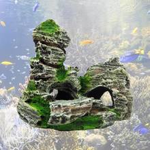 Artificial Moss Rock Resin Stone Mountain Fish Tank Ornament Landscaping Hiding Cave Aquarium Resin Aquarium Rockery Decor 2024 - buy cheap