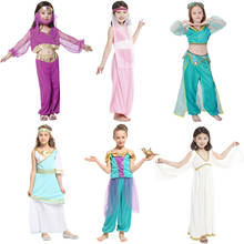 Umorden Kids Children Arabian Princess Costumes for Girls Princess Jasmine Cosplay Carnival New Year Halloween Party Dress Up 2024 - buy cheap