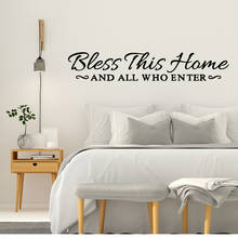 Beauty bless this hame Text Decal Removable Vinyl Mural Poster Living Room Bedroom Vinyl Mural Decal 2024 - buy cheap