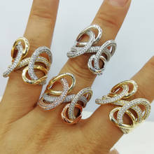 GODKI-anillo cruzado grande y llamativo para mujer, joya de circonita cúbica, con abalorios, joyería Bohemia para playa, 2020 2024 - compra barato