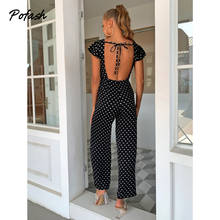 Pofash Hollow Out Backless Sexy Jumpsuits Women Black Polka Dot Club Party Rompers Female Loose Summer Playsuits 2021 Overalls 2024 - buy cheap