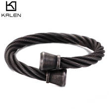 Kalen pulseira de unha de aço inoxidável, masculina, feminina, cabo ajustável de quatro cores, pulseira punk homme 2024 - compre barato