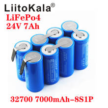 Liitokala-bateria lifepo4 24v, 7ah, 14ah, 21ah, 32700, 7000mah, bateria 35a máximo de descarga contínua 55a de alta potência, diy 2024 - compre barato