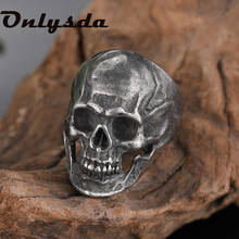 Gothic Unique Mens Retro Color 316L Stainless Steel Skull Ring Punk Biker Motorcycle Band Rings Fashion Jewelry Gifts for him 2024 - buy cheap