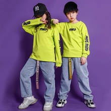 New Korean Top Pants Jazz Suit Children Hiphop Dance Clothes Boys Girls Hip Hop Costumes Kids Street Dance Outfit 2024 - buy cheap