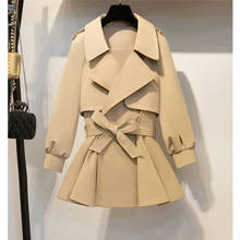 Casaco feminino 2020 mais tamanho curto trench coat estilo coreano feminino abrigos outwear mulher casacos de outono kj129 2024 - compre barato