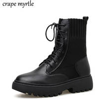 2020 New snowboots Winter Motorcycle Boots Women British Style Ankle Boots Gothic Punk Low Heel ankle Boot Women Shoes YMA982 2024 - buy cheap