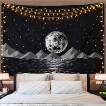 Natural Moon Star Series Space Tapestry Wall Hanging Black White Hippie Tapestry Wall Carpet Thin DormDecor Psychedelic Tapestry 2024 - buy cheap