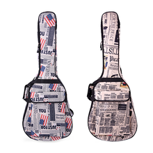 Bolsa para guitarra acústica de 41/40 pulgadas, funda de guitarra de tela Oxford resistente al agua 600D, estilo periódico, correas acolchadas dobles 2024 - compra barato