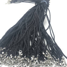 Cadena de cuerda de nailon negro, cuerda trenzada ajustable, cierre de langosta, 2mm, DIY, collar hecho a mano, pulsera, 20 Uds. 2024 - compra barato