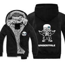 Engrossar moletom com capuz masculino undertale sans homem cosplay impresso zip up jacket inverno camisolas casaco de manga longa casual com capuz 2024 - compre barato