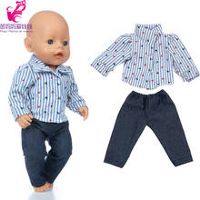 18-inch doll lattice suit suitable for 43cm baby doll suit, baby boy birthday gift toy 2024 - buy cheap
