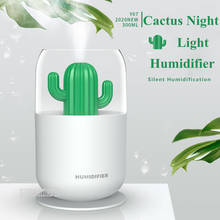 300ML USB Cactus Ultrasonic Air Humidifier Mini Water Diffuser Mist Maker Fogger Soft Warm LED Night Light for Office Home Car 2024 - buy cheap