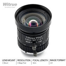 Witrue HD 5MP CCTV объектив камеры 8 мм F1.6 Диафрагма 2/3 "формат изображения Крепление C Промышленный контроль безопасности дорожного движения 2024 - купить недорого