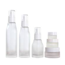 Embalagem para cosméticos vazia fosca, frasco de vidro quadrado para recarregar 2024 - compre barato
