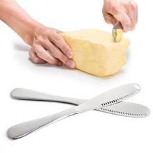 Faca de manteiga multifuncional de aço inoxidável, cortador de queijo, manteiga com buraco, creme, limpar, utensílios de cozinha 2024 - compre barato