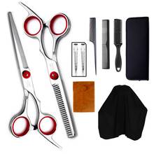 10 PCS Professional Hairdressing Scissors Kit Hair Cutting Scissors Hair Scissors Tail Comb Hair Cape Hair Cutter Comb 2024 - buy cheap