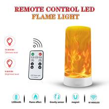Flame Lamp with gravity sensing effect IR Wireless Remote & Timer USB Rechargeable LED Flame Effect Candle 4 Modes Lantern 2024 - buy cheap