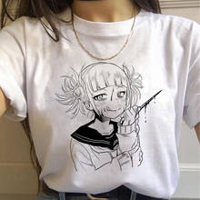 Camiseta estampada de Ahegao Harajuku para mujer, camiseta de My Hero Academia, playera de Anime Senpai, camiseta de Hentai Himiko Toga, Top gráfico para mujer 2024 - compra barato