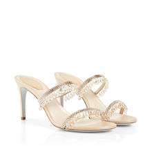 2022 New Summer Crystal Pendant Sandals Women Stiletto High Heels Slippers Open Toe Sandalias Female Party Wedding Shoes Women 2024 - buy cheap