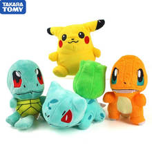 4 Styles TAKARA TOMY Pokemon Pikachu Squirtle Charmander Bulbasaur Hobby Anime Plush Doll Toys For Children Christmas Event Gift 2024 - buy cheap