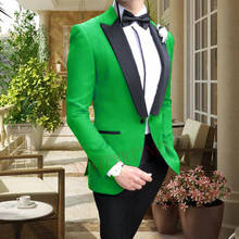 ANNIEBRITNEY-traje verde de 2 piezas para hombre, traje Formal informal para boda y graduación, esmoquin ajustado, Blazer de negocios con pantalones 2024 - compra barato