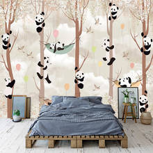 3D фото абстрактное дерево мультфильм панда птица гостиная детская комната спальня фон Настенные обои настенная живопись Домашний декор 2024 - купить недорого
