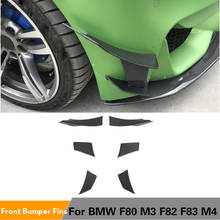 Front Bumper Fins Canards Fins For BMW F80 M3 F82 F83 M4 2014 - 2018  Front Bumper Lip Splitters Carbon Fiber / FRP Black 6PCS 2024 - buy cheap