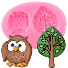 Cute Woodland Owl Tree Silicone Mold Chocolate Candy Clay Soap Resin Mold DIY Party Cupcake Topper Fondant Cake Decorating Tools 2024 - buy cheap