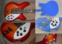 Free shipping Top Quality Rick Semi-Hollow Sky Sunburst Ricken Guitar 3 Pickups R Tremolo Electric Guitar In Stock 2024 - buy cheap