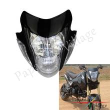 Carenado Universal para motocicleta todoterreno, máscara de faro negro para Honda, Yamaha, Suzuki, personalizado, ZXR, GSX, GSF 2024 - compra barato