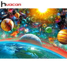 Huacan pintura diamante 5d universo diy estrela quadrado completo/redondo diamantes bordado paisagem kits decorações casa 2024 - compre barato
