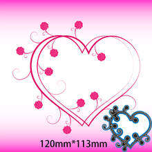 Moldes de corte de metal flor coração para cartão diy, forma de papel para recorte de álbum 120*113mm 2024 - compre barato