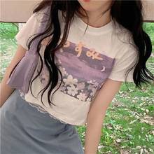 Camiseta estampada para mujer, camisetas Harajuku coreanas con estampado Ulzzang para niño, Camisetas estampadas Kawaii, ropa punk 2024 - compra barato