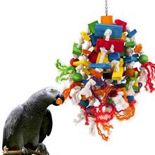 Деревянная хлопковая веревка Подсолнух Укус игрушка Птица Попугай Игрушка жевательный укус подвесная клетка качели подъем жевательные игрушки для большого среднего попугая 2024 - купить недорого