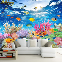 beibehang Custom photo wallpaper underwater world marine fish living room children's room TV background 3d mural wall paper roll 2024 - buy cheap