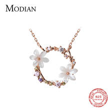 Modian New Arrival Real 925 Sterling Silver Ceramics Enamel Charm Rose Gold Color Necklace Pendants For Women S925 Fine Jewelry 2024 - buy cheap