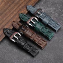 Handmade American Crocodile Leather Watchband 24MM Compatible With PAM111 441 Men Leather Strap Retro Style 2024 - buy cheap