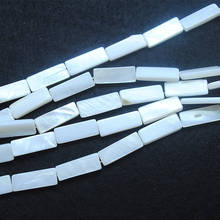 22pcs white shell beads loose shell pearl size 7x18mm rectangle shape white colors for women bracelets making findings items 2024 - buy cheap