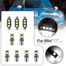 9 pçs branco canbus carro lâmpadas led kit pacote interior para 2002 2003 2004 2005 mini cooper led mapa cúpula lâmpada da placa de licença 2024 - compre barato