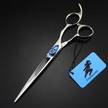 Gasket Hairdressing Scissors Flat Shears High-end Atmospheric Barber Shop Essential Scissor Blue 7.0 Inch Japan 440C Personality 2024 - buy cheap