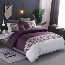 Roxo capa de edredon luxuoso para crianças e adultos, conjunto de cama macia, casal, queen, king e plus size, edredon 2024 - compre barato