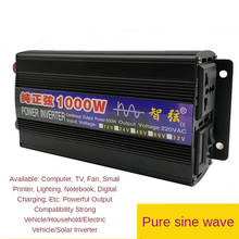 Inversor de onda sinusoidal pura, 12V, 24V a 220V, 1000W, energía solar para el hogar y el coche 2024 - compra barato