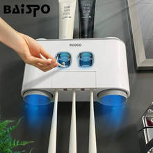 BAISPO Bathroom Automatic Toothpaste Dispenser Toothpaste squeezer Wall Paste Mounted Toothbrush holder Bathroom accessories set 2024 - buy cheap