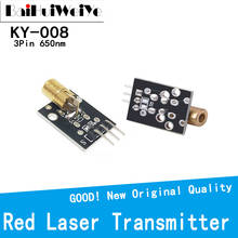 Módulo do sensor de laser 5 peças-nm 6mm 5v 5mw laser vermelho diodo cabeça de cobre para arduino 3pin ky008 avr pic diy 2024 - compre barato
