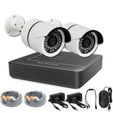 Камера видеонаблюдения, 2 шт., 4 канала, DVR, 1080 пикселей, 2 МП, 1200 ТВЛ, AHD 2024 - купить недорого