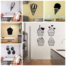 NEW Ice Cream Home Decorations Pvc Wall Decal for Ice Cream Cake Store Removable Wall Stickers Art Decals Wallpaper LW544 2024 - buy cheap